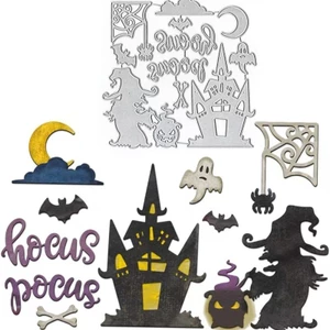 Chủ Đề Halloween Trang Trí Mặt Dây Chuyền Kim Loại Thép Carbon Cắt Khuôn Thêu Sò Dập Nổi Khắc Bản Mẫu DIY Album Ảnh Thiệp Chúc Mừng Cắt Chết Giấy Thủ Công Dụng Cụ