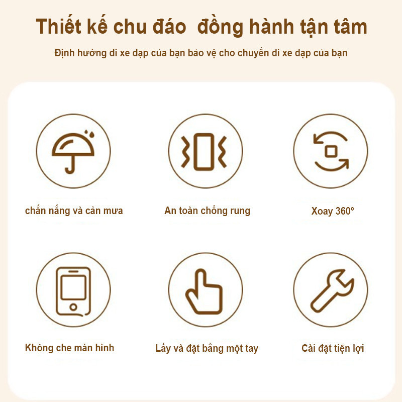 Giá đỡ điện thoai xe máy – xe đạp: Xoay 360° linh hoạt, Chống Sốc, bền bỉ dưới nắng mưa – Lắp đặt chắc chắn