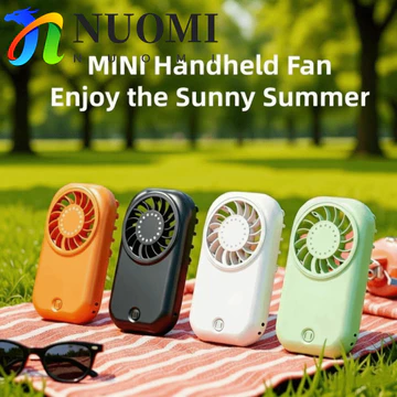 Quạt cầm tay cầm tay NUOMI, Quạt cầm tay mini thiết kế siêu mỏng 5 tốc độ, Kích thước nhỏ gấp mỏng hoạt động siêu nhanh Pin 1200mAh Quạt tốc độ cao Hoạt động cầm tay