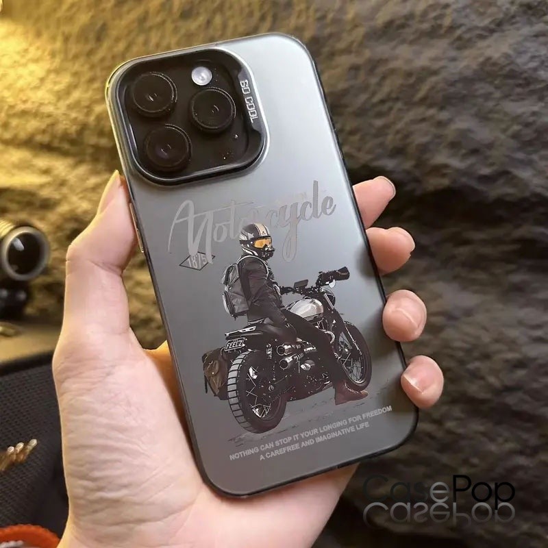 Ốp Xe Máy Hoạt Hình Cho iPhone 11-15 Pro Max Vỏ Mềm Chống Sốc