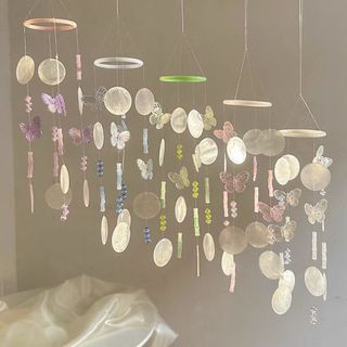 ASDFGER Chuông Gió, Handmade DIY Trang Trí Nhà Phụ Kiện Chuông Gió Chất Liệu Bộ, Thời Trang Koi Bướm Treo Đồ Trang Trí Ban Công