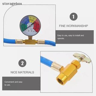 [Hộp lưu trữ] Ống sạc khí lạnh 15,7 "R134A A / C ô tô có đồng hồ đo áp suất Máy điều hòa ô tô Ống nạp cao su lạnh Đẹp