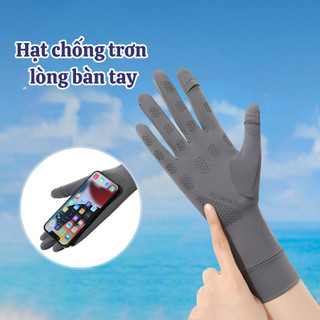Găng Tay Chống Nắng Nữ Hở Ngón Cảm Ứng, Găng Tay Chống Tia UV Thoáng Khí Chống Trượt Đi Xe Máy