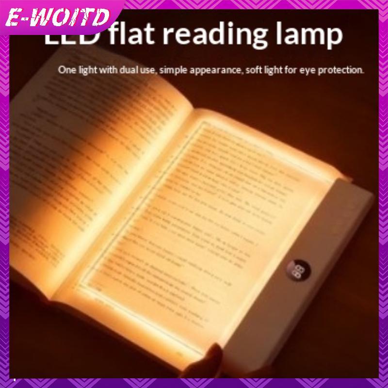 Đèn đọc sách LED E-WOITD phẳng trong suốt, hẹn giờ, 3 chế độ màu, điều chỉnh độ sáng, trang toàn màn