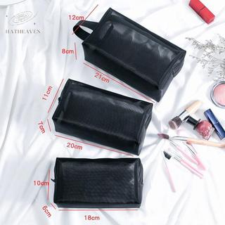 [hatheaven] Túi đựng mỹ phẩm trong suốt bằng lưới di động Hộp đựng trang điểm dành cho nữ Dây kéo du lịch Trang điểm Nhà vệ sinh Túi đựng đồ đẹp Túi đựng đồ đẹp