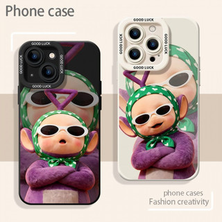 Ốp điện thoại kính râm hoạt hình Teletubbies cho iPhone 17 / 16 / 15 / 14 / 13 / MINI / 12 / 11 / Pro MAX / X / XS / XR / 7 / 8 / 6 Vỏ bảo vệ toàn diện bằng silicon lỏng chống sốc và chống rơi
