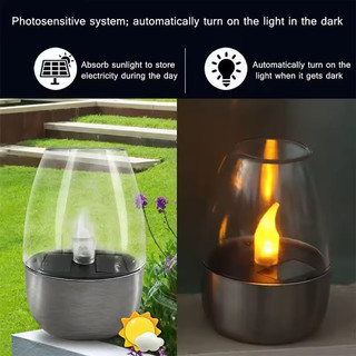 Đèn nến LED năng lượng mặt trời - Không cháy có thể sạc lại chống nước cho trang trí tiệc cưới trong vườn