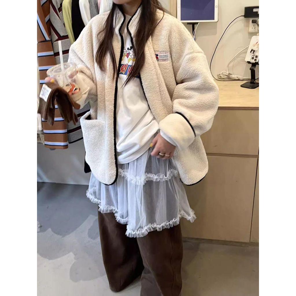 Milyfashion Váy dài lưới trắng nhiều lớp, họa tiết ruffle xinh xắn, dáng A ngăn ngừa, nữ tính
