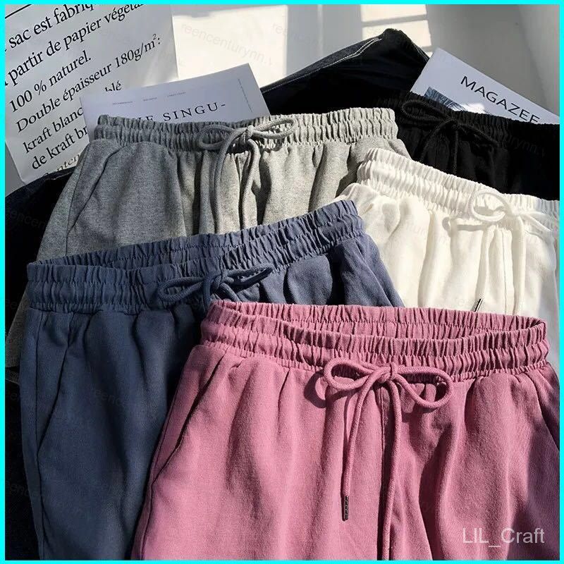 Quần short nữ eo cao co giãn, phong cách thể thao, màu trơn, phù hợp mặc hàng ngày, style Hàn Quốc