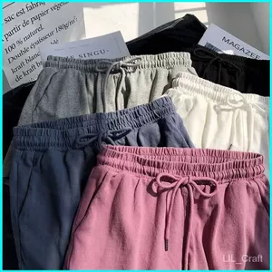 Quần short nữ eo cao co giãn, phong cách thể thao, màu trơn, phù hợp mặc hàng ngày, style Hàn Quốc