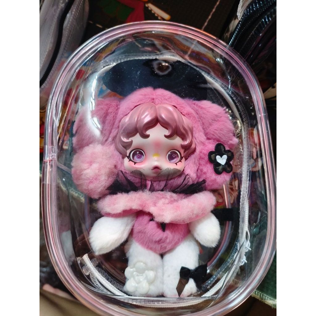 18CM HD Dành Cho SKULLPANDA Tất Cả Sang Trọng Series Đa Năng Trong Suốt Chống Thấm Nước Vỏ Bảo Vệ Búp Bê Sang Trọng Trong Suốt Hộp Bảo Quản Vinyl Hình Mặt Dây Chuyền Túi