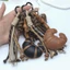 Móc khóa Croissant YUUKII, Mặt dây chuyền túi trái tim sô cô la, Dây bện da Hình bánh mì Điện thoại di động Dây túi trang trí