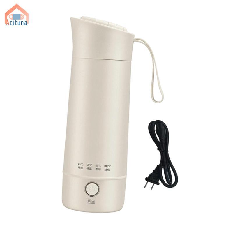 Acutuna Ấm Siêu Tốc Điện Di Động Làm Nóng Cốc Nước Ấm Trà Điện Ấm Siêu Tốc Du Lịch Bằng Thép Không Gỉ Ấm Đun Nóng Nhỏ Gọn Cốc Du Lịch Đèn Báo Thích Hợp Cho T