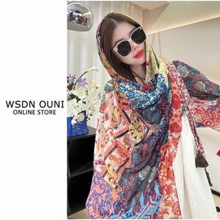 Bộ khăn choàng và áo khoác ngoài mỏng từ lụa cao cấp, chống nắng hiệu quả cho mùa hè, phù hợp đi biển và du lịch