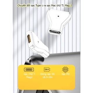 Đầu sạc chuyển đổi PD Type-C sang Mag1 L & Mag2 T cho MacBook - Đầu sạc chuyển đổi ，Từ tính，Type-C / USB C， PD