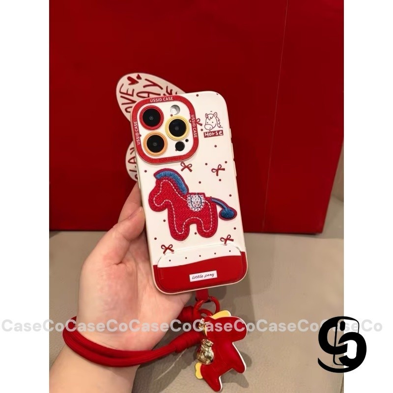 Ốp Lưng Cho Realme C75 C67 C63 C65 C15 C25 C35 C55 Note 50 C33 C21 C12 C51 C11 C30 Vỏ vòng tay ngựa đỏ năm mới
