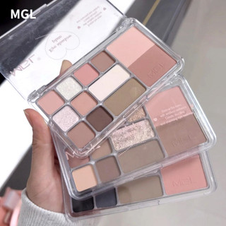 MGL Phấn mắt Bảng phấn mắt 12 màu tất cả trong một Phấn mắt hàng ngày ánh mờ nhiều màu phấn má hồng tạo khối trang điểm nhẹ nhàng