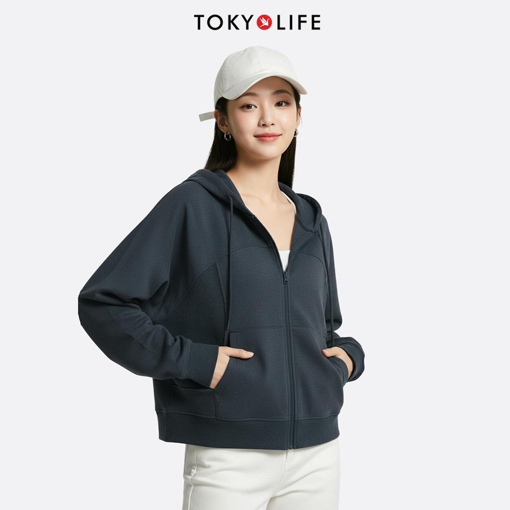 Áo Khoác Nỉ Hoodie Zip Nữ Form Boxy Vải Cotton Mềm Mại Thoáng Mát 40004136 - TOKYOLIFE