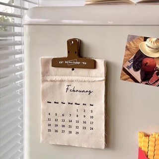 EARTHLYCO 2026 Lịch Treo Tường, DIY Trang Trí Vải Lịch Tiếng Anh, Retro Có Thể Tái Sử Dụng 12 Tháng Lịch Hàng Tháng Posing Prop