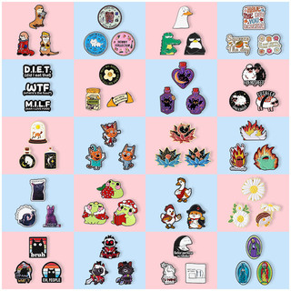 Set 3 Huy hiệu Hoạt hình Dễ thương từ Kim loại, Thiết kế sáng tạo - Phụ kiện cá tính cho Balô và Quần áo