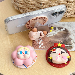3D Silicone Cô Gái Khóc Hoạt Hình Từ Giá Đỡ Điện Thoại Di Động Đa Năng Giá Đỡ Video