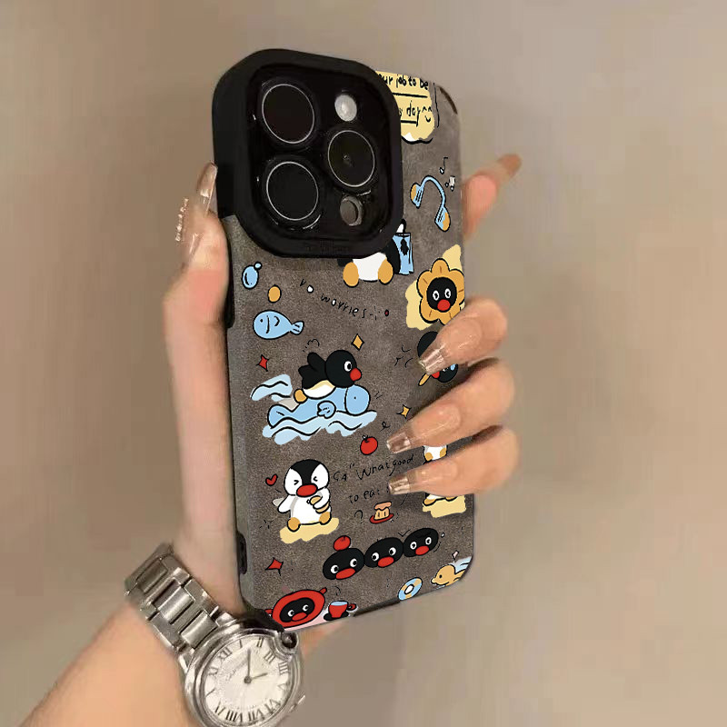 Chim cánh cụt dễ thương cho 17 15 14promax da lộn iPhone 16 11 xu hướng 12pro