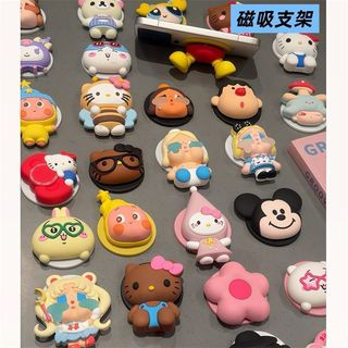Hoạt Hình Dễ Thương KT Cat & Star Stars Baby Twinkle Twinkle Giá Đỡ Điện Thoại Từ Tính Tương Thích 3D Silicone Có Thể Thu Vào Đứng Cho Bàn Làm Việc