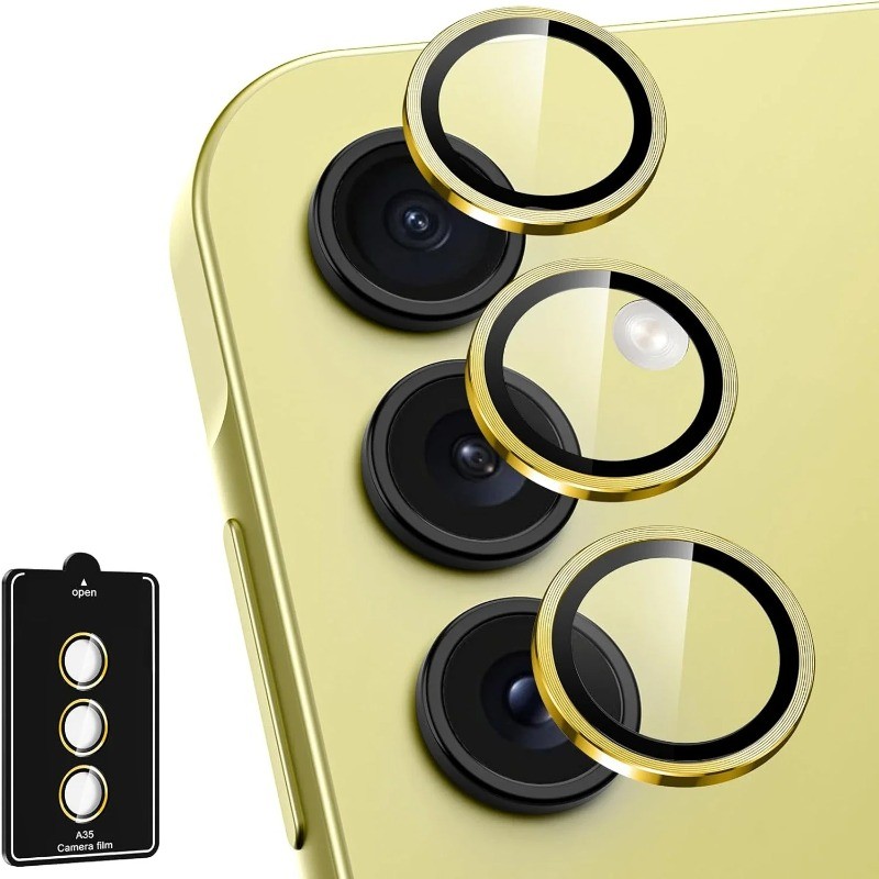 Dành Cho Samsung Galaxy Galaxy A37 A57 Siêu HD Hợp Kim Nhôm Ống Kính Máy Ảnh Kính Cường Lực Cho Samsung GalaxyA57 Galaxy37 Điện Thoại Mặt Sau Ống Kính Vòng Bảo Vệ