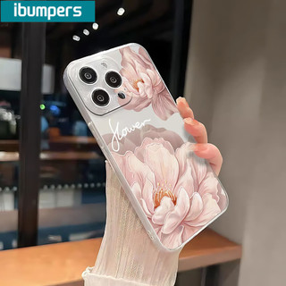 Ibumpers Ốp Điện Thoại Hoa Mẫu Đơn Màu Hồng Thanh Lịch Phong Cách Đôi Trong Suốt Mềm Cao Cấp Chống Sốc Cho iPhone 11 12 13 14 15 16 17 Pro Max IP 7 8 Plus Iphon X XS XR Xs max