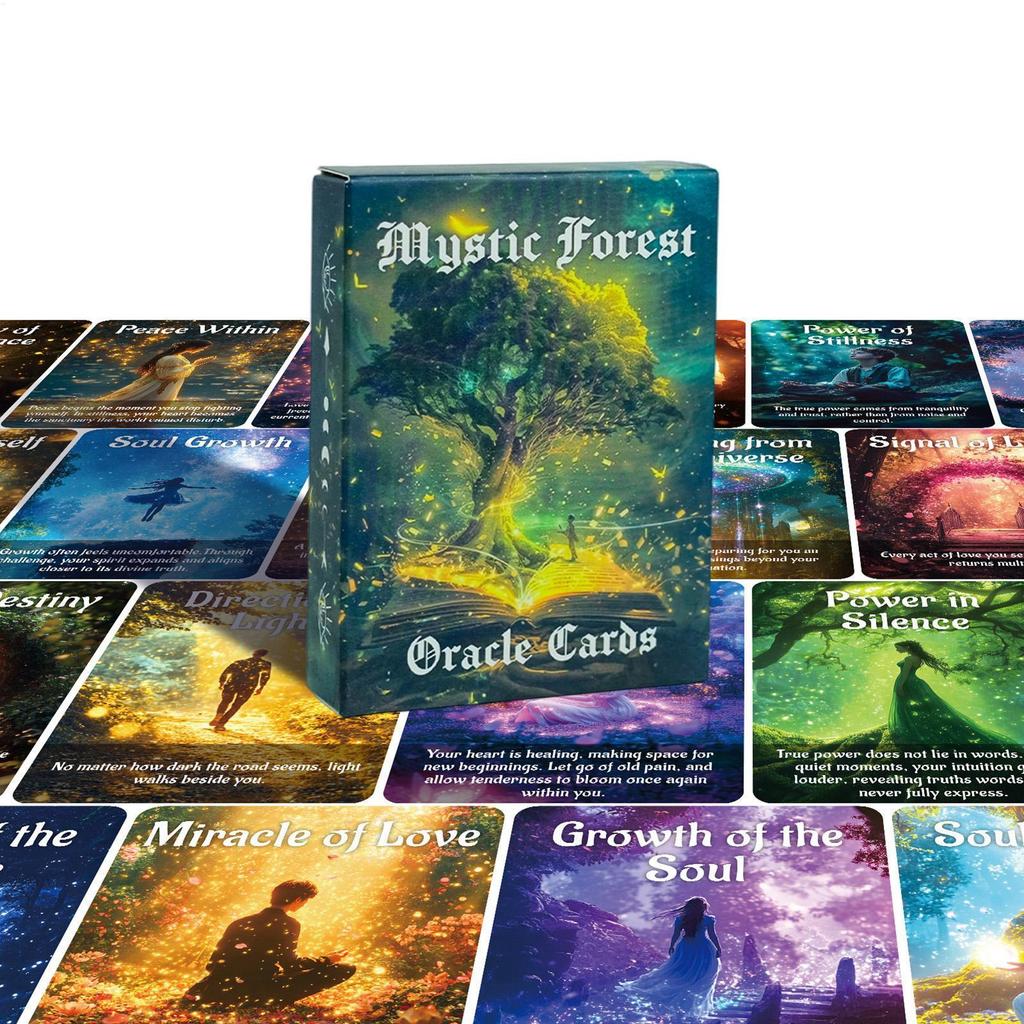 Mystic Forest Oracle Cards Hướng dẫn tinh thần & Bộ bài tăng trưởng linh hồn 50 chiếc Thẻ Oracle cho truyền cảm hứng hàng ngày saixit2vn