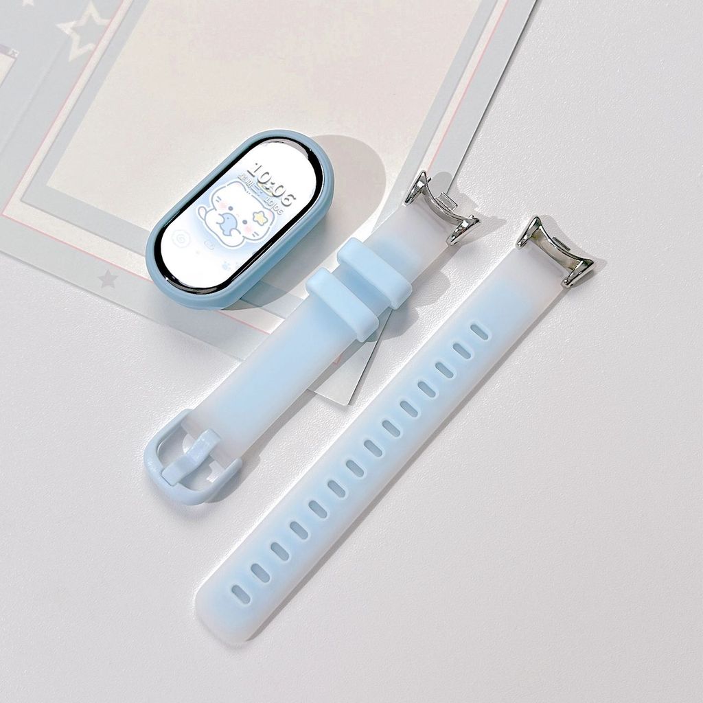 Dây đeo silicon cho Xiaomi Mi Band 10 9 8 nfc Vòng tay màu kép có thể thay thế cho Mi Band 9 10 Dây đeo cổ tay phiên bản gốm sứ