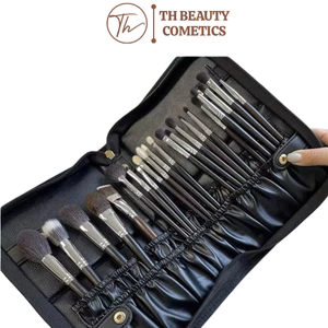 Bao da đựng cọ chuyên nghiệp đế gập đứng khuy cài cực xịn da không thấm TH beauty cosmetics