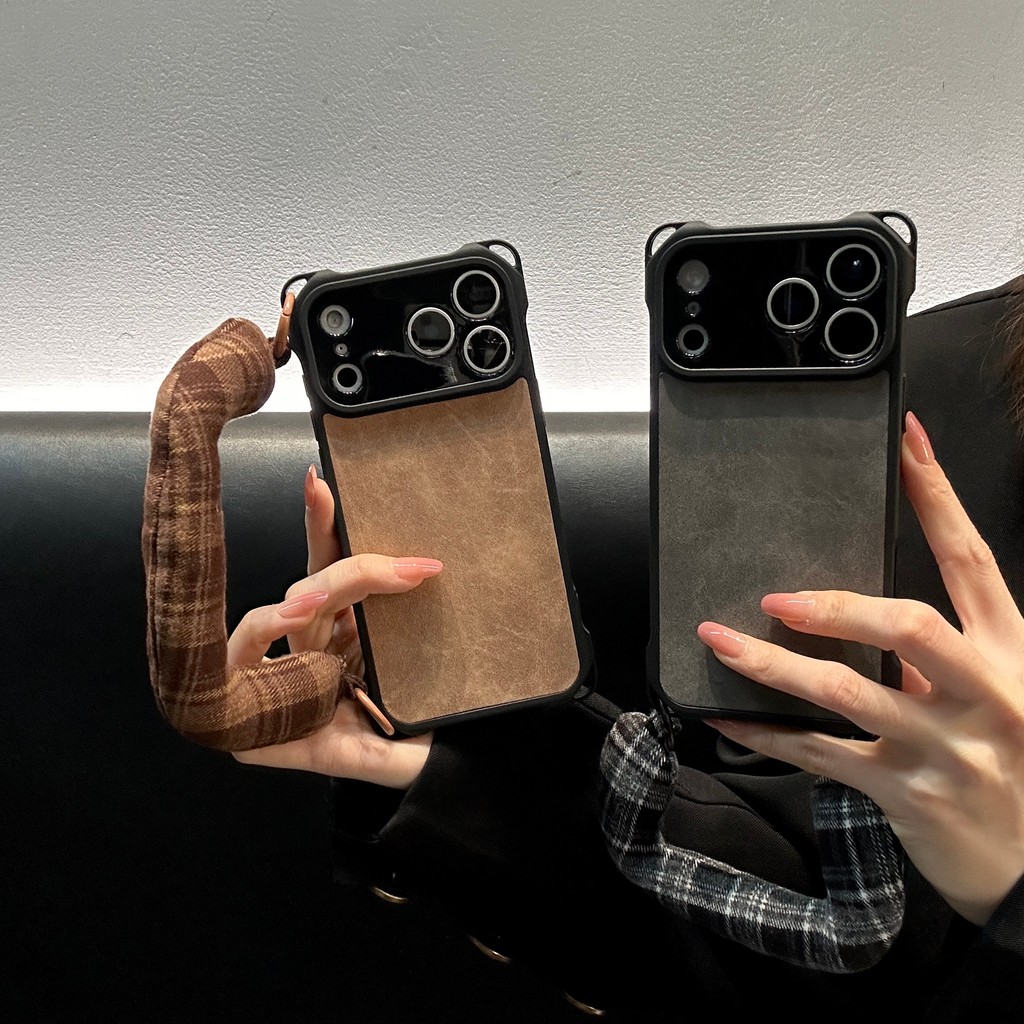Ốp lưng iPhone dây đeo bốn góc màu trơn mới phù hợp cho iPhone 17 Pro Max iPhone 17 16 15 14 13