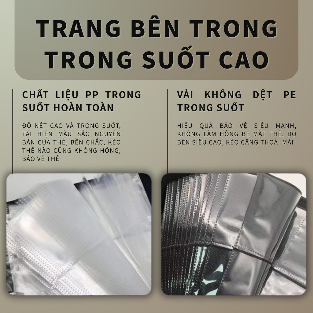 [400 Thẻ] Album Đựng Thẻ Bài Nhân Phẩm, Sổ Thẻ Pokemon, Thần Tượng 2x2- Không Bao Gồm Thẻ