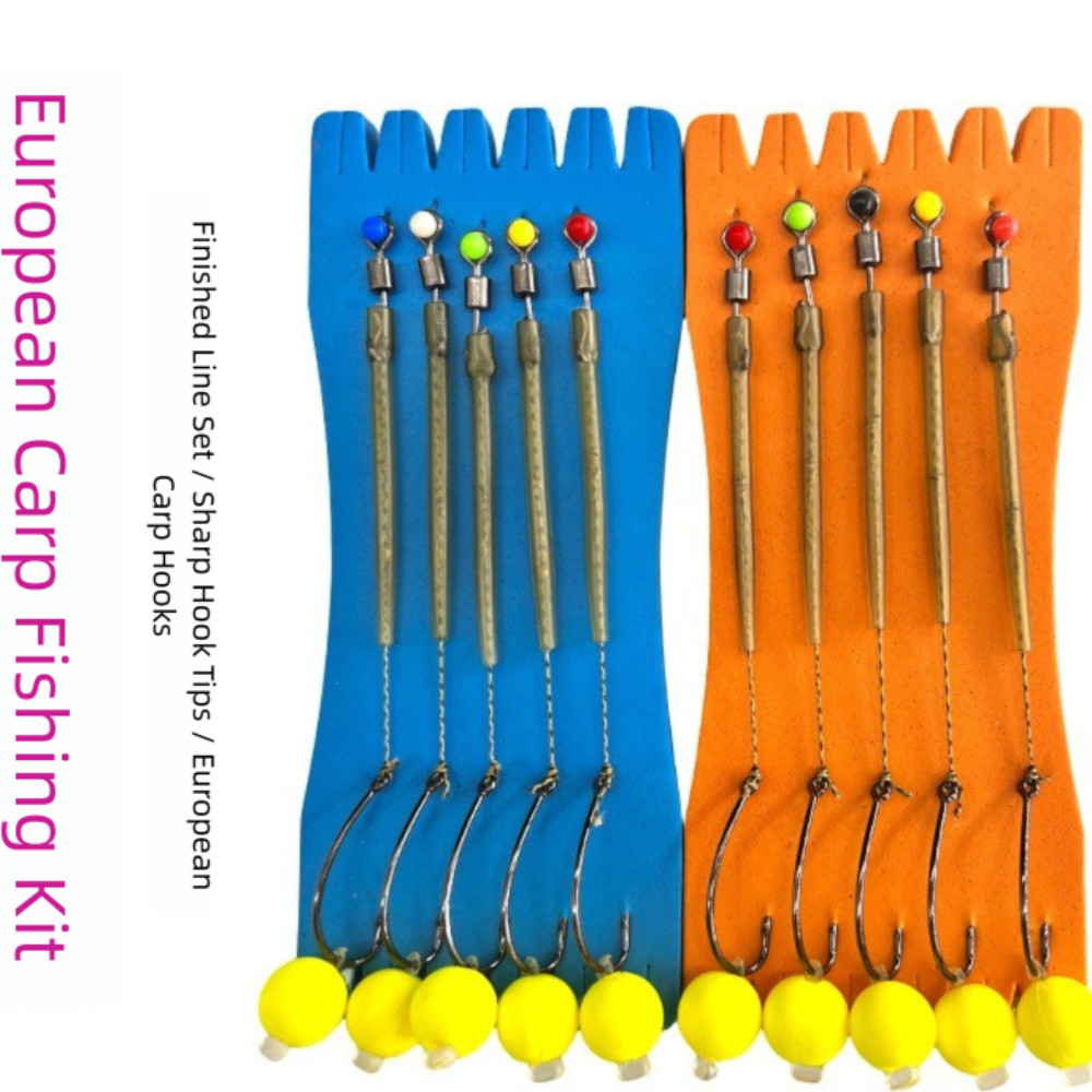 Móc câu cá chép Metube 5pcs, thiết bị câu sẵn sàng sử dụng, kích cỡ đa dạng từ #2 đến #12