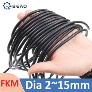  Cao su Fluorine Dải rắn Đường kính 2 ~ 15mm Vòng chữ O Không tạo bọt màu đen