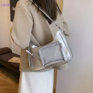 Túi đeo vai SAIA Jk, Túi Ita trong suốt DIY Bông tai, Túi đeo chéo nữ phong cách đại học thông thường