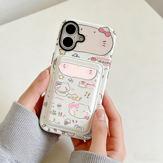 Ví họa tiết mèo đầu lớn Vỏ chống sốc Thích hợp cho iPhone 17pro 12promax 12 13 14 15 pro max Ốp điện thoại 14promax 15pro 16 Pro max 17 17air 17promax Vỏ