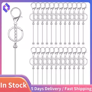 25 Miếng DIY Trống Móc Khóa Kim Loại Đính Hạt Móc Khóa Cho Hạt Móc Khóa Thủ Công