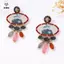 Vòng cổ và bông tai boho vintage với họa tiết chim bay và giọt nước trên hợp kim, phù hợp cho tiệc tùng