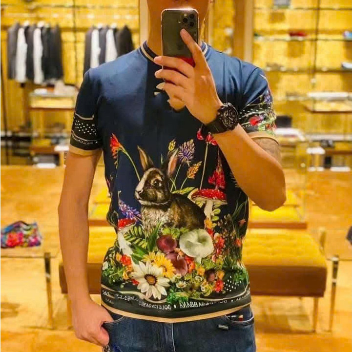 Áo Thun Thỏ Giữa Vườn Hoa KCloset Áo Phông Cotton Dày Dặn Dáng Rộng Nam Nữ NA118