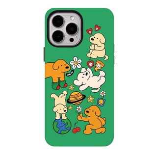 Ốp bảo vệ chó con nghịch ngợm cho iPhone 11 12promax 13pro15pro 15promax 14 14promax 14pro 16 pro max 16 plus 17 17promax hai trong một ốp lưng