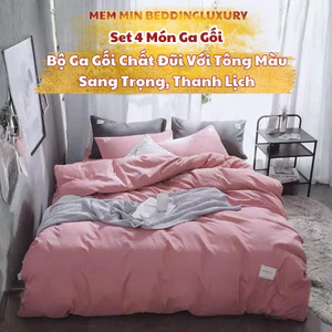 Set vỏ chăn ga 4 món chất liệu đũi MemminbeddingLuxury với tông màu sang trọng, nhã nhặn