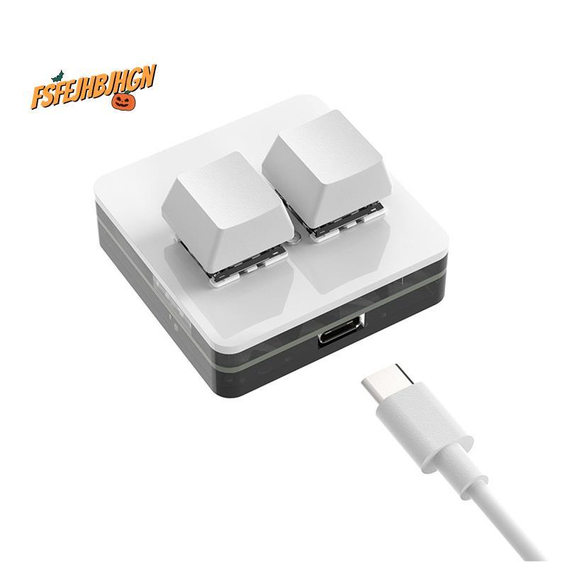 Bàn phím Mini tùy chỉnh 2 phím RGB Macro OSU Bàn phím cơ có thể lập trình để chơi game, màu trắng loại A
