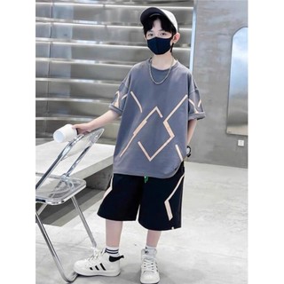 Bộ quần áo mùa hè bé trai 18-52kg mẫu HÌNH KHỐI, thiết kế đẹp, chất liệu co dãn thoáng mát. NL6