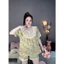 Bộ pijama nữ mặc nhà quần đùi lụa xước mềm mát freesize 54kg sang xinh dễ mặc- CN49