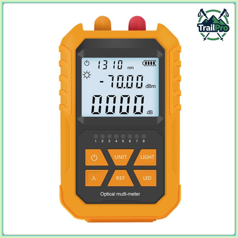 TrailPro Máy đo công suất quang cầm tay TrailPro với đèn đỏ 5km -70-+6dBm Cáp mạng thử nghiệm mini cầm tay kỹ thuật số 7 bước sóng quang tùy chọn