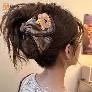 [Mar-T] Vuốt Tóc Vải Kẻ Sọc Ngọt Ngào Nơ Dễ Thương Gấu Thỏ Cá Mập Kẹp Cho Bé Gái Phong Cách Hàn Quốc Phim Hoạt Hình Tóc Barrettes Phụ Kiện Tóc