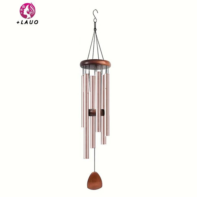 Springevenstar Cổ Điển 26 Inch Ống Nhôm Chuông Gió Có Thẻ Treo Bằng Gỗ Trang Trại Sân Vườn Ban Công Hành Lang Trang Trí Springevenstar