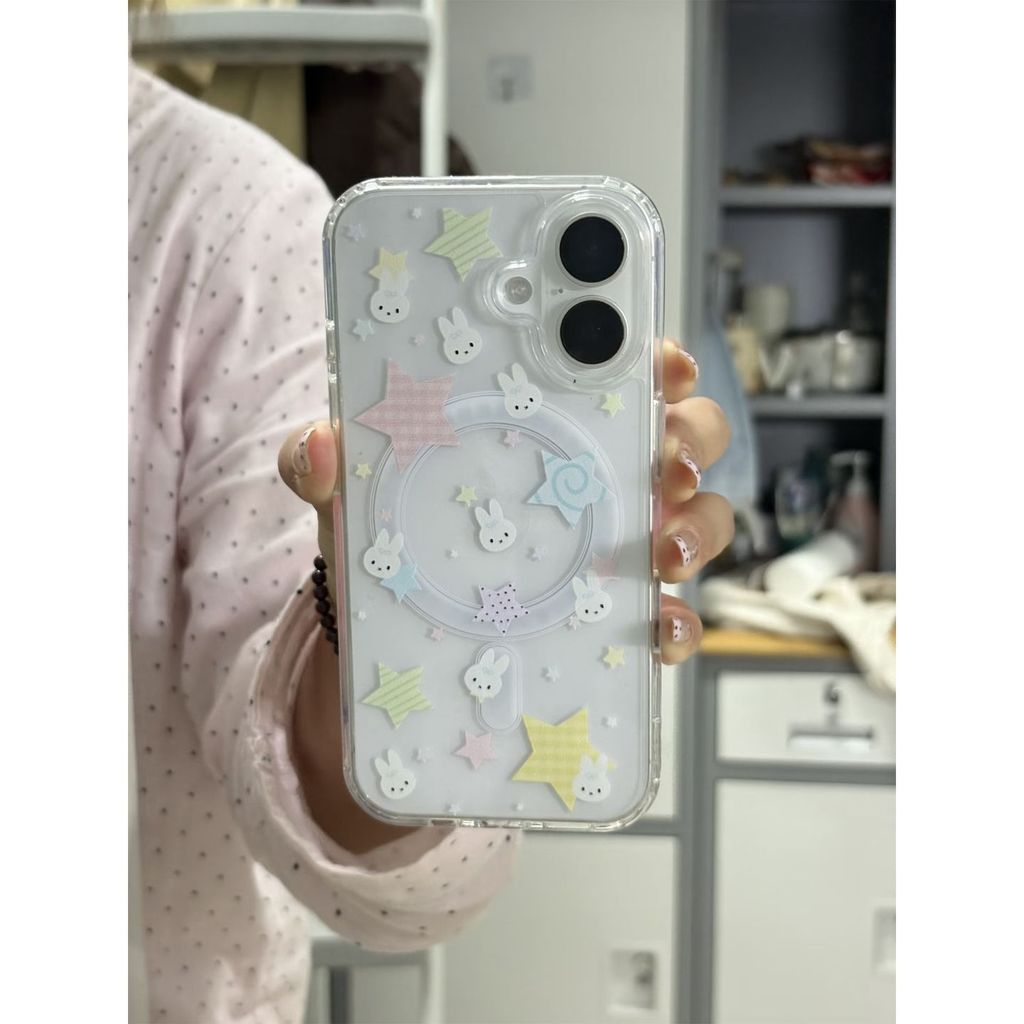 BANCA sao Miffy thỏ cho iPhone1617promax hút từ trường hợp iPhone15141312